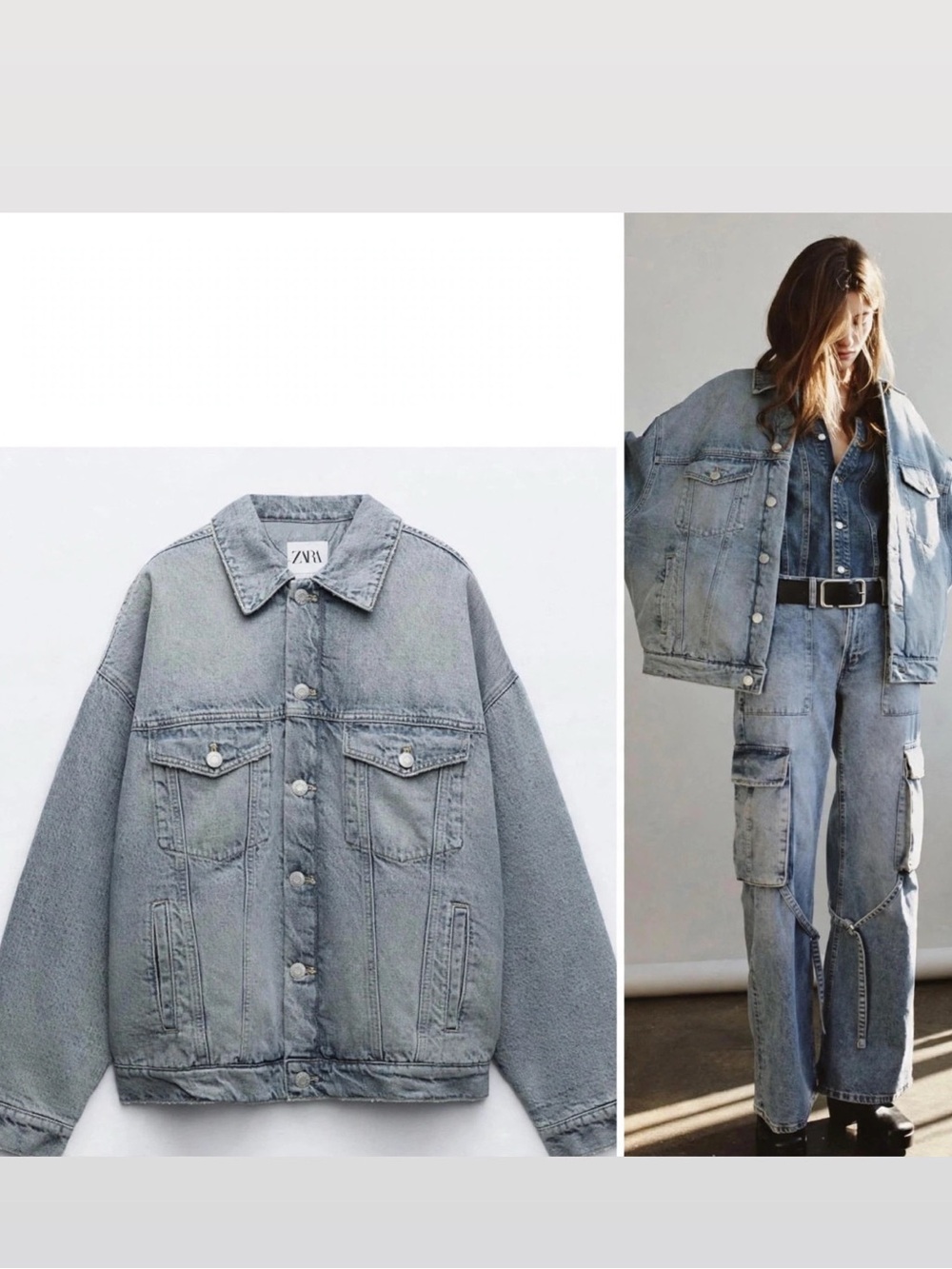 ZARA QUILTED DENIM JACKET